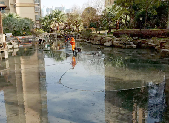 文安景观池淤泥清理